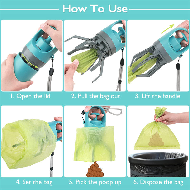 Lightweight Dog Pooper Scooper With Built-in Poop Bag Dispenser - Daisy's Amazing Deals